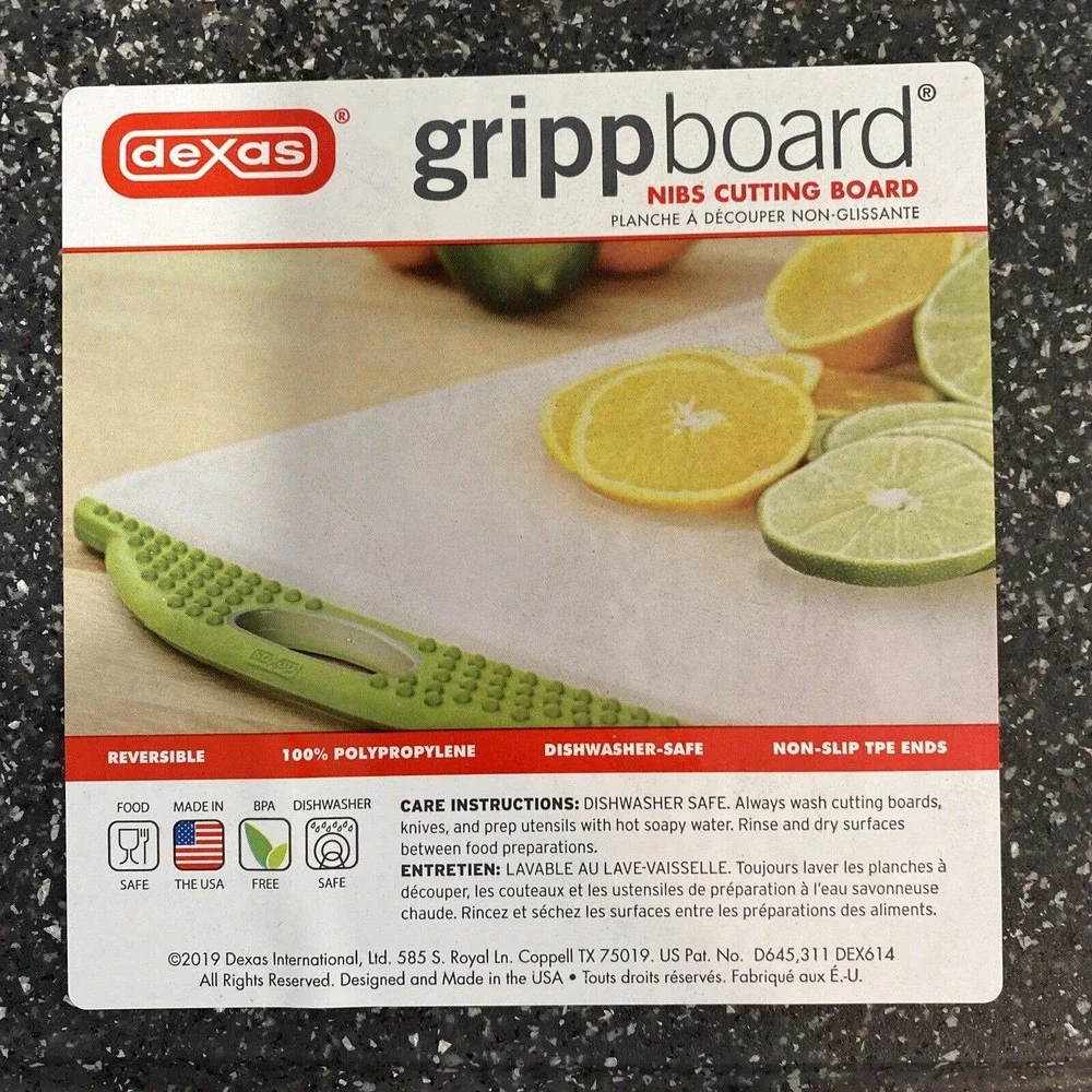 Dexas GrippBoard * Cutting Board 10.5x16.75 Gray Granite